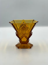Load image into Gallery viewer, Amber Art Deco Vase
