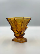 Load image into Gallery viewer, Amber Art Deco Vase