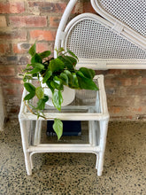 Load image into Gallery viewer, White cane double/ queen bed headboard with pedestals