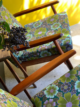 Load image into Gallery viewer, Pair of Mid-Century Armchairs In Vintage Fabric