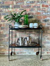 Load image into Gallery viewer, Painted steel and wood trolley