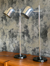 Load image into Gallery viewer, Pair of Chromed Table Lamps