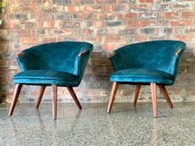 Load image into Gallery viewer, Pair Of Mid-Century Mahogany Armchairs