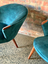 Load image into Gallery viewer, Pair Of Mid-Century Mahogany Armchairs