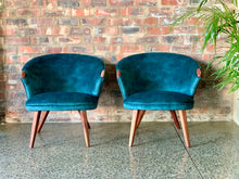 Load image into Gallery viewer, Pair Of Mid-Century Mahogany Armchairs