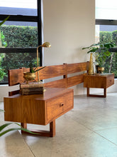 Load image into Gallery viewer, Mid-Century Headboard With Pedestals (Queen Size)