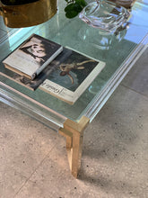Load image into Gallery viewer, Lucite & Brass Coffee Table