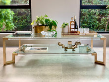 Load image into Gallery viewer, Lucite & Brass Coffee Table