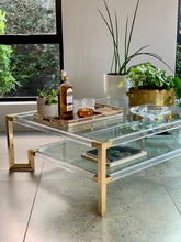 Load image into Gallery viewer, Lucite & Brass Coffee Table