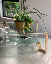 Load image into Gallery viewer, Lucite & Brass Coffee Table
