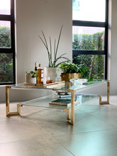 Load image into Gallery viewer, Lucite & Brass Coffee Table