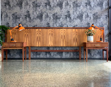 Load image into Gallery viewer, Retro Double Headboard & Pedestals