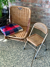 Load image into Gallery viewer, Vintage portable cane spectator seat & children's chair