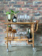 Load image into Gallery viewer, Vintage Cane Drinks Trolley