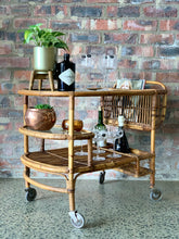 Load image into Gallery viewer, Vintage Cane Drinks Trolley
