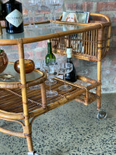 Load image into Gallery viewer, Vintage Cane Drinks Trolley