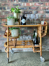 Load image into Gallery viewer, Vintage Cane Drinks Trolley
