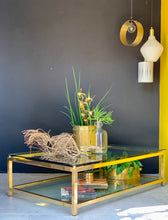 Load image into Gallery viewer, Brass And Glass Coffee Table