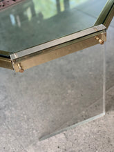 Load image into Gallery viewer, Octagon Lucite, Brass & Glass Coffee Table