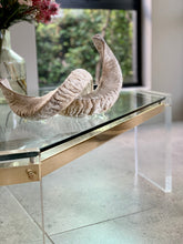 Load image into Gallery viewer, Octagon Lucite, Brass & Glass Coffee Table