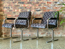 Load image into Gallery viewer, Pair Of Modernist Chrome Armchairs