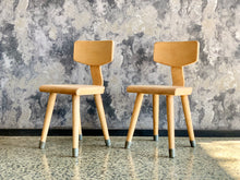 Load image into Gallery viewer, Pair Of Oak Kids Chairs