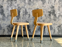Load image into Gallery viewer, Pair Of Oak Kids Chairs