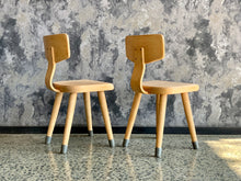 Load image into Gallery viewer, Pair Of Oak Kids Chairs
