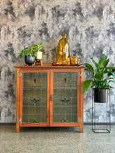 Load image into Gallery viewer, Vintage Cabinet With Lead Glass doors