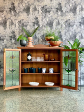 Load image into Gallery viewer, Vintage Cabinet With Lead Glass doors