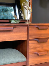Load image into Gallery viewer, Retro Dresser, Mirror And Stool