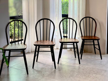Load image into Gallery viewer, Vintage Set of Dining Chairs in Black & Wood