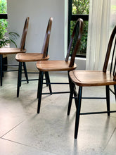 Load image into Gallery viewer, Vintage Set of Dining Chairs in Black & Wood