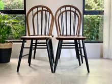 Load image into Gallery viewer, Vintage Set of Dining Chairs in Black & Wood