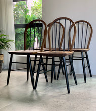 Load image into Gallery viewer, Vintage Set of Dining Chairs in Black & Wood
