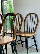 Load image into Gallery viewer, Vintage Set of Dining Chairs in Black & Wood