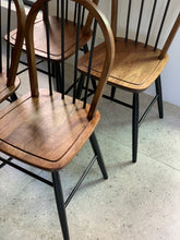 Load image into Gallery viewer, Vintage Set of Dining Chairs in Black & Wood