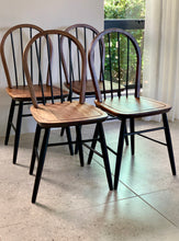 Load image into Gallery viewer, Vintage Set of Dining Chairs in Black & Wood