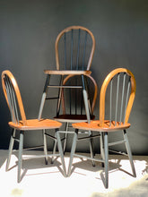 Load image into Gallery viewer, Vintage Set of Dining Chairs in Black & Wood