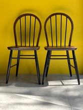 Load image into Gallery viewer, Vintage Set of Dining Chairs in Black & Wood