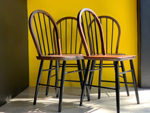 Load image into Gallery viewer, Vintage Set of Dining Chairs in Black & Wood
