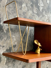 Load image into Gallery viewer, Mid-Century mahogany headboard with brass detail