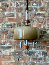 Load image into Gallery viewer, Pull-down Vintage chrome & wood retro ceiling light