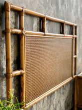 Load image into Gallery viewer, Retro cane headboard & pedestals