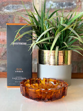 Load image into Gallery viewer, Cut Glass Retro Amber Ashtray