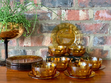 Load image into Gallery viewer, Retro Arcoroc Amber Serving Set