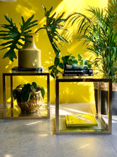 Load image into Gallery viewer, Pair Brass Side tables