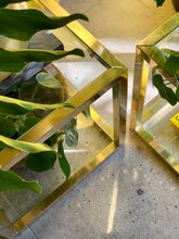 Load image into Gallery viewer, Pair Brass Side tables