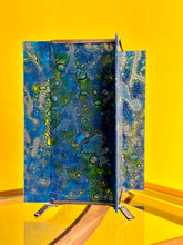 Load image into Gallery viewer, Vintage Blue Lamp On Brass Legs