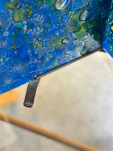 Load image into Gallery viewer, Vintage Blue Lamp On Brass Legs